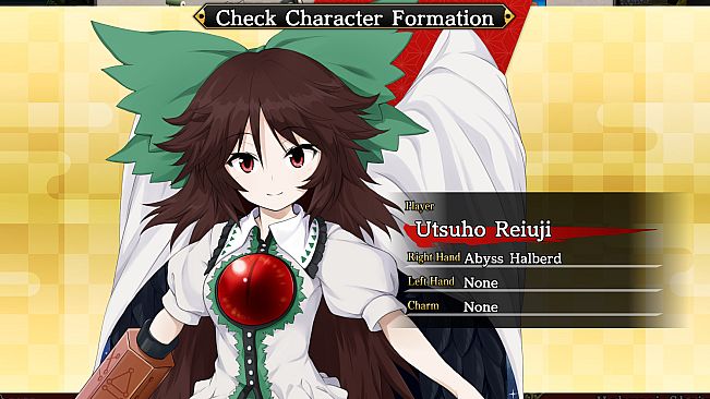 Player character "Utsuho Reiuji" (Touhou Genso Wanderer -Reloaded-)