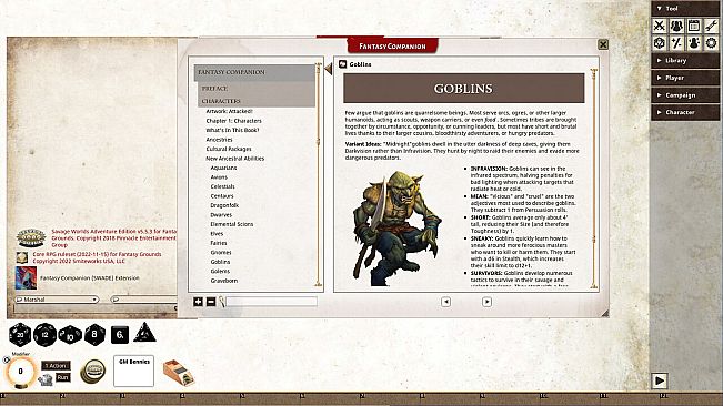Fantasy Grounds - Fantasy Companion (SWADE)