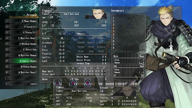 Wizardry: The Five Ordeals - Portrait Pack "Private"