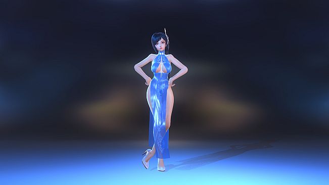 Angel Legion-DLC High-Slit Cheongsam (Blue)