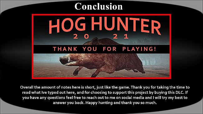 Hog Hunter 2021: Dev notes + dev cabin code