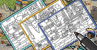 FIND ALL 8: The road to the Maya - Coloring Book