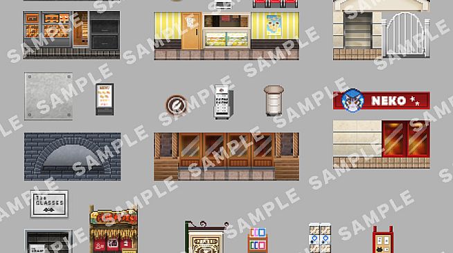 RPG Maker MV - SERIALGAMES LivingGoodCity Tileset - Local Shops Set