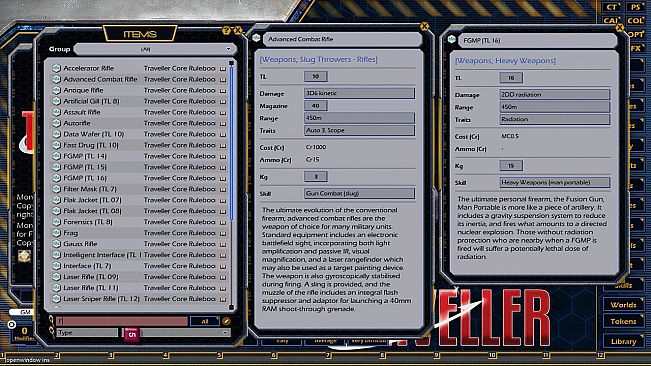 Fantasy Grounds - Mongoose Traveller 2E ruleset (MGT2)