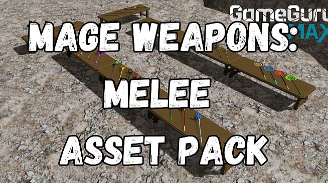 GameGuru MAX Low Poly Asset Pack - Mage Weapons: Melee