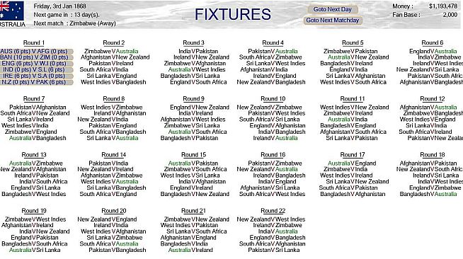 Test Cricket Manager