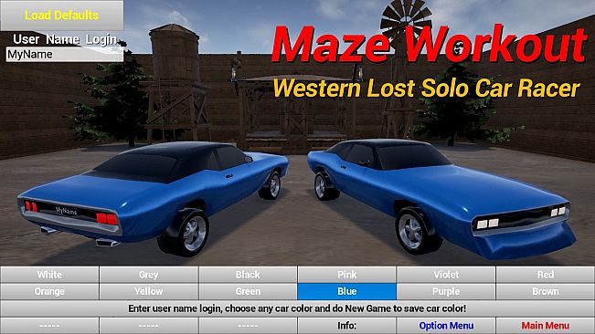 Maze Workout - Western Lost Solo Car Racer
