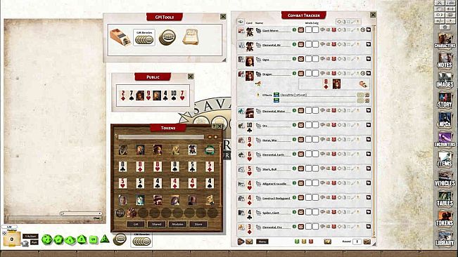 Fantasy Grounds - Savage Worlds Over-Sized Action Deck