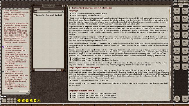 Fantasy Grounds - Meanders Map Pack: Fantasy City Nocturnal (Map Pack)