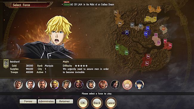 RTK14: "Legend of the Galactic Heroes" Collab Scenario "In the Midst of an Endless Dream" & Reinhard & Yang Officer Data Set