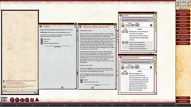 Fantasy Grounds - Rumours, Notes and Books Collection (Pathfinder 2E)