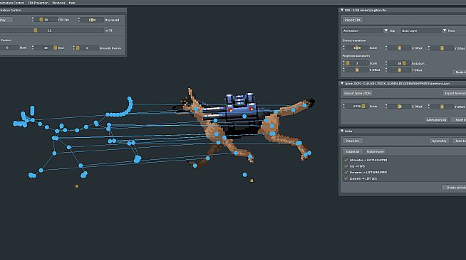 FBX2SPINE - 3D Mocap to 2D Animation Transfer Tool