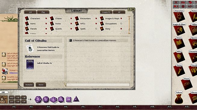 Fantasy Grounds - S.Petersen's Field Guide to Lovecraftian Horrors (CoC7E)