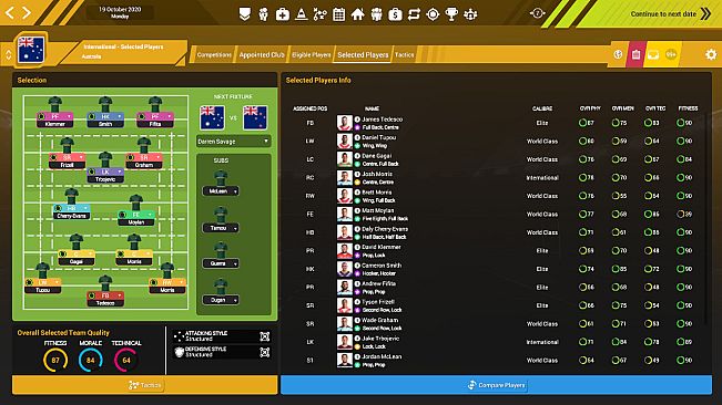 Rugby League Team Manager 3 DLC "Representative & International Teams & Competitions"
