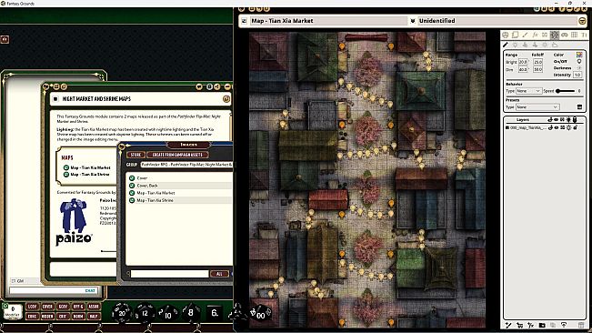 Fantasy Grounds - Pathfinder RPG - Flip-Mat: Night Market & Shrine