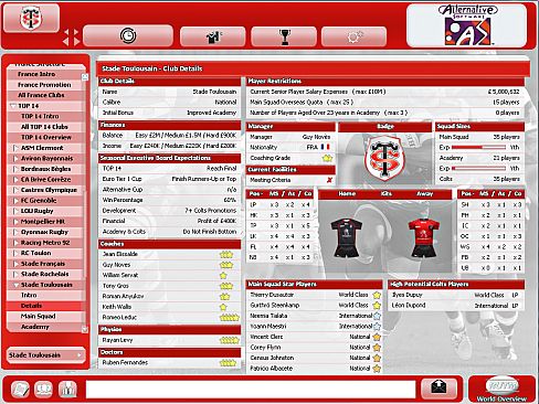 Rugby Union Team Manager 2015