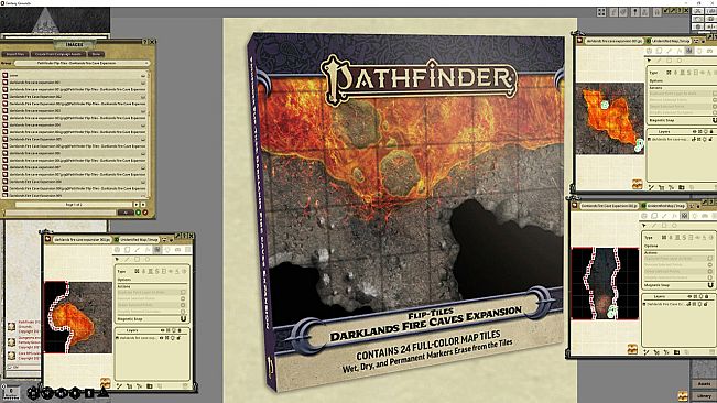 Fantasy Grounds - Pathfinder RPG - Flip-Tiles - Darklands Fire Caves Expansion