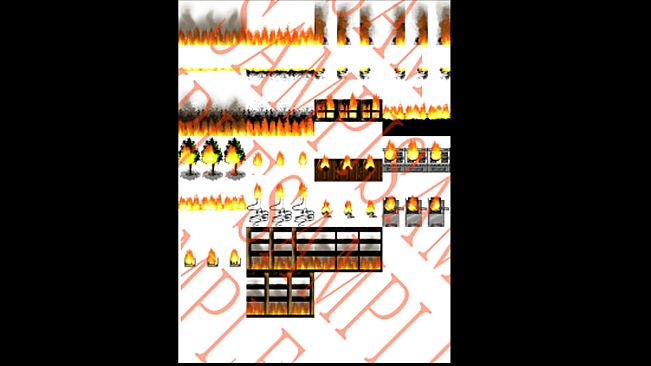 RPG Maker MV - We are burning tile and character set