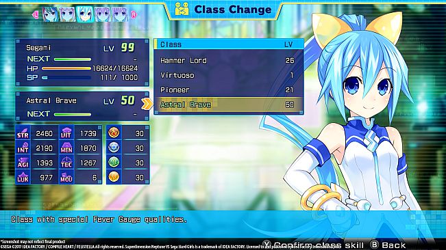 Superdimension Neptune VS Sega Hard Girls - Segami's Astral Brave