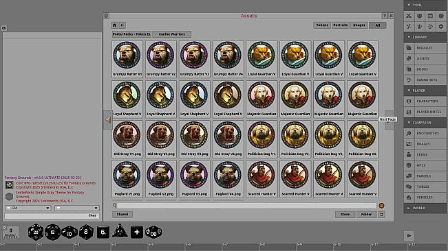 Fantasy Grounds - Portal Packs - Token Essentials: Canine Warriors