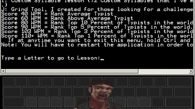 Touch Typing Home Row Speed Grinder - Zombie Black Layout Prowl Skin