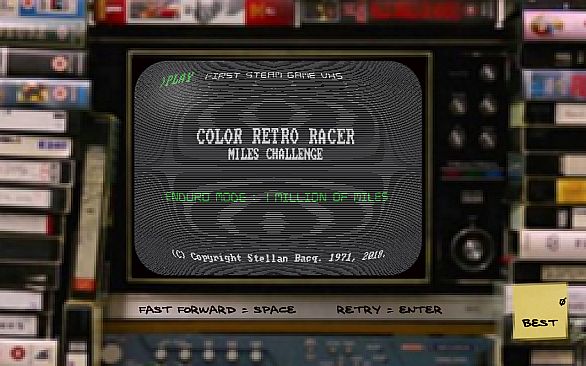 FIRST STEAM GAME VHS - COLOR RETRO RACER : MILES CHALLENGE