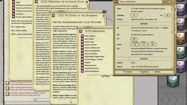Fantasy Grounds - Mythic Monsters #32: Shadow (PFRPG)