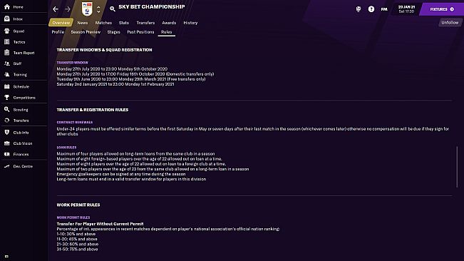 Football Manager 2021 Touch - No Transfer Windows