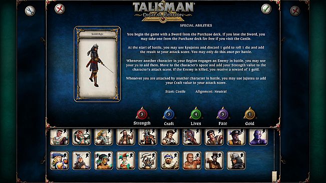 Talisman Character - Samurai