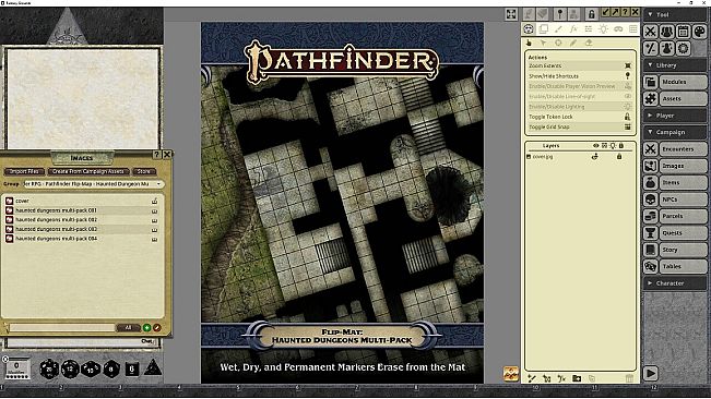 Fantasy Grounds - Pathfinder RPG - Pathfinder Flip-Mat: Haunted Dungeon Multi-Pack