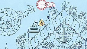 Cats Visiting Christmas Town