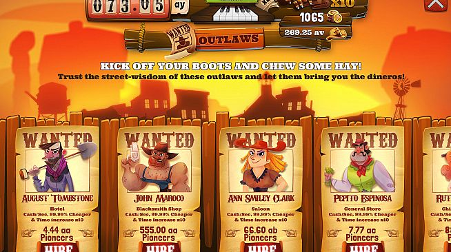 Wild West Saga: Idle Tycoon Clicker