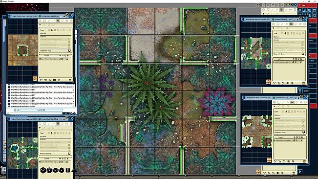 Fantasy Grounds - Starfinder RPG - Flip-Tiles - Alien Planet Ruins Expansion