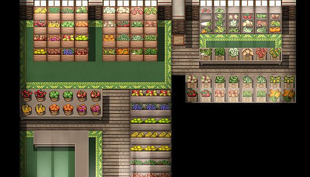 RPG Maker MZ - KR Fantasy Market - Grocery Tileset