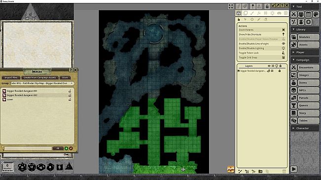 Fantasy Grounds - Pathfinder RPG - Pathfinder Flip-Mat: Bigger Flooded Dungeon