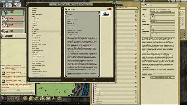 Fantasy Grounds - D&D Classics: Priest's Spell Compendium Volume 1