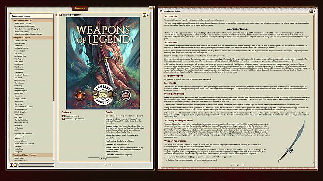 Fantasy Grounds - Weapons of Legend for 5th Edition