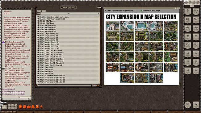 Fantasy Grounds - Meander Map Pack City Expansions II (Map Pack)