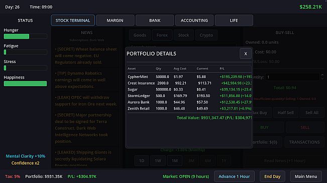 Neo Capitalist - Stock Market Survival Simulator