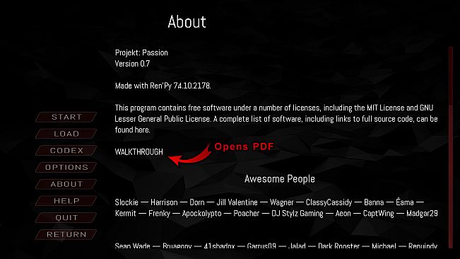 Projekt Passion — Season 1 Walkthrough