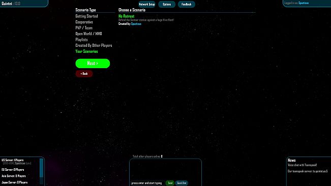 Quintet - Upgrade (unlock scenarios and website features)