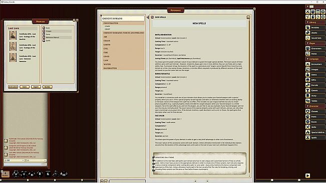 Fantasy Grounds - Lost Lore: Eminent Domains: Forces & Philosophies