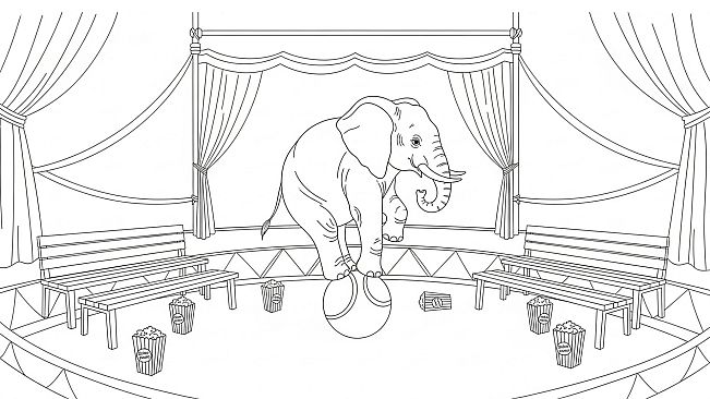 100 Cats Lost in Circus Escape Find & Color