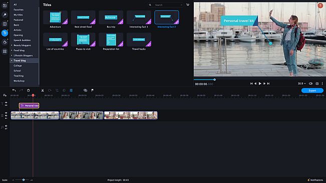 Movavi Video Editor Plus 2021 Effects - Blogger Set