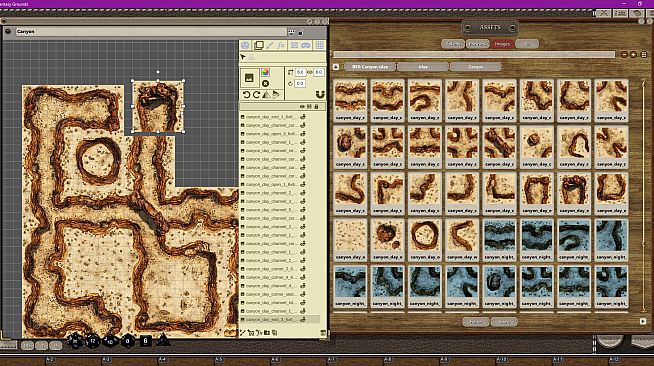 Fantasy Grounds - Black Scrolls Desert Canyons (Map Tile Pack)