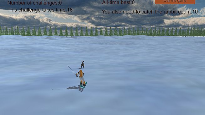 Chasing rabbits in snow