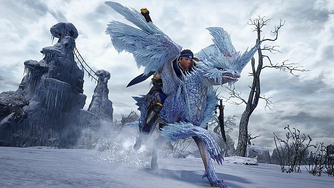 Monster Hunter Rise - "Velkhana Costume" Palamute layered armor set