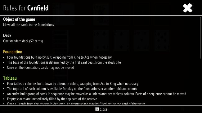 Canfield Solitaire Collection