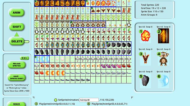 AppGameKit Studio - The Animation Sheet Editor