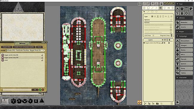Fantasy Grounds - Pathfinder RPG - Pathfinder Flip-Mat: Bigger Pirate Ship